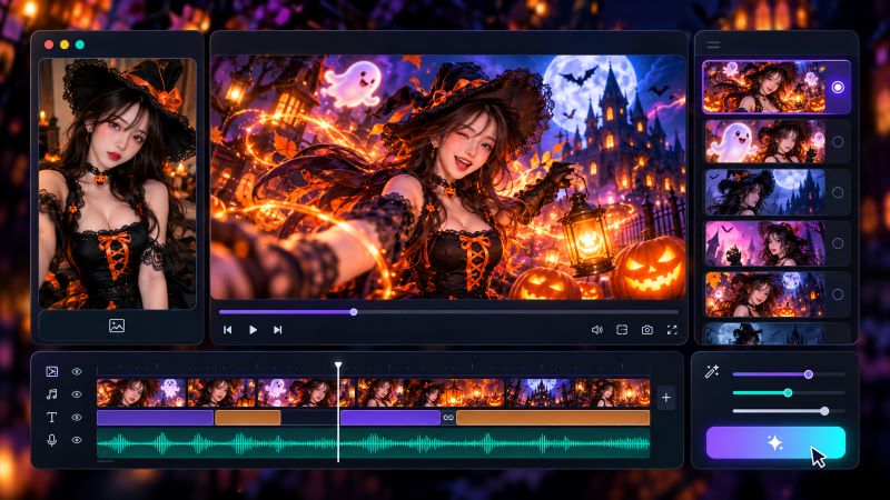 ハロウィンのAI画像から動画生成