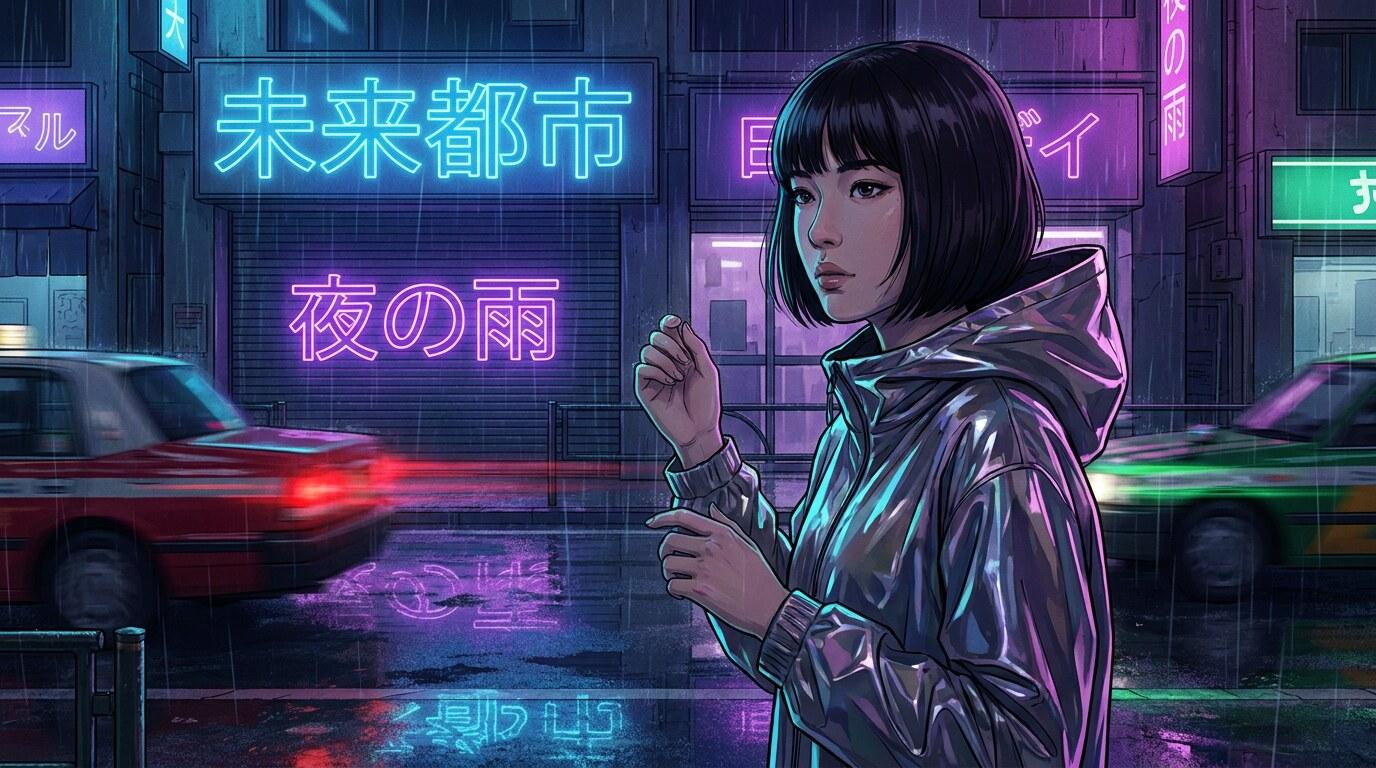 FilmoraのAI画像から動画生成でサイバーパンク イラストを動かす