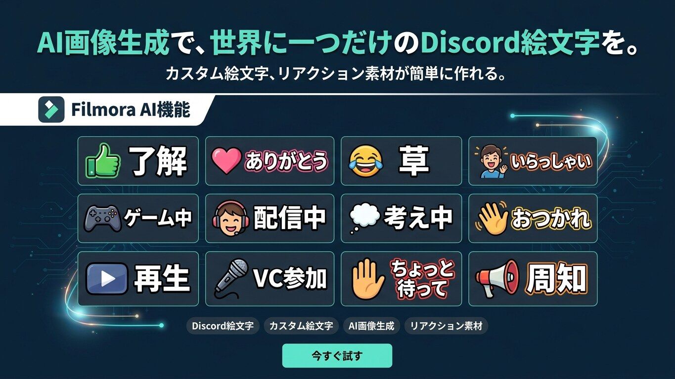 FilmoraのAI画像生成でDiscord絵文字を作成