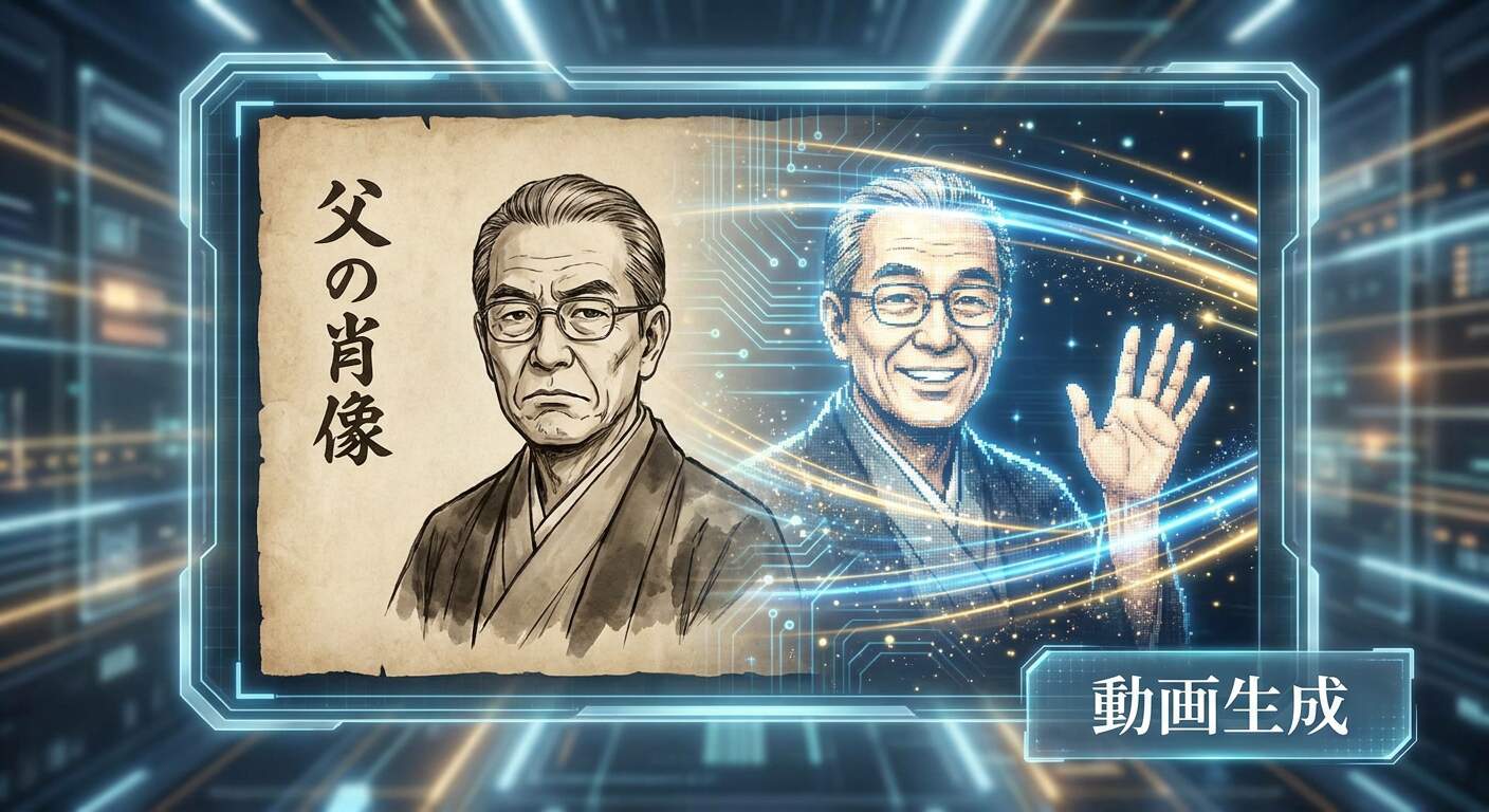 FilmoraのAI画像動画生成で父の日似顔絵を動画にする