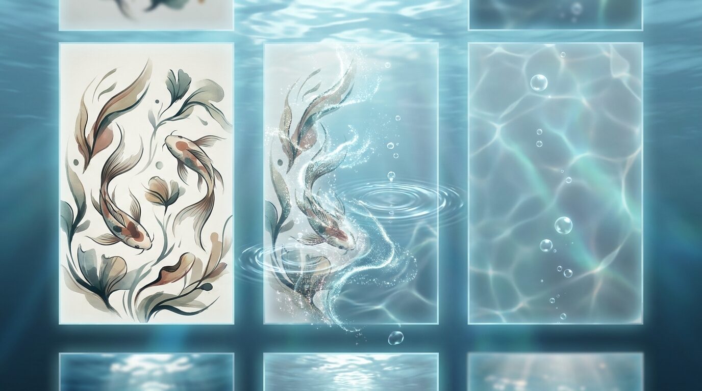 FilmoraのAI画像から動画生成で魚イラストを動かすイメージ