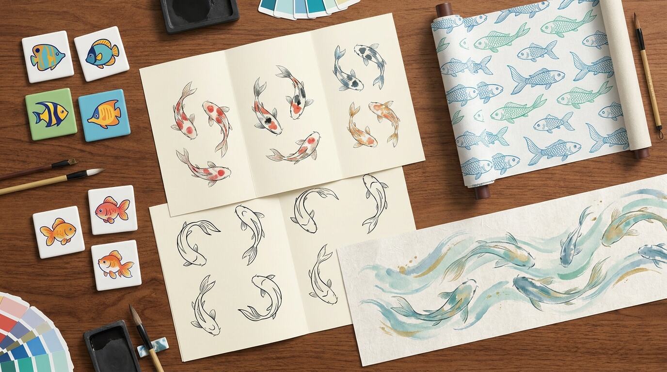 FilmoraのGPT Image 2で魚イラストを生成するイメージ