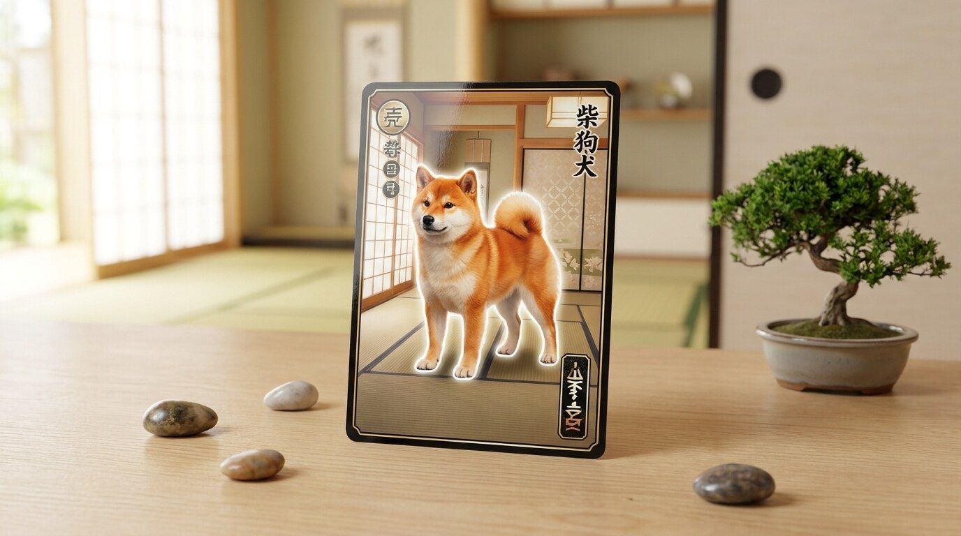 FilmoraのAIスマートカットアウトでうちの子写真をカード素材に整えるイメージ