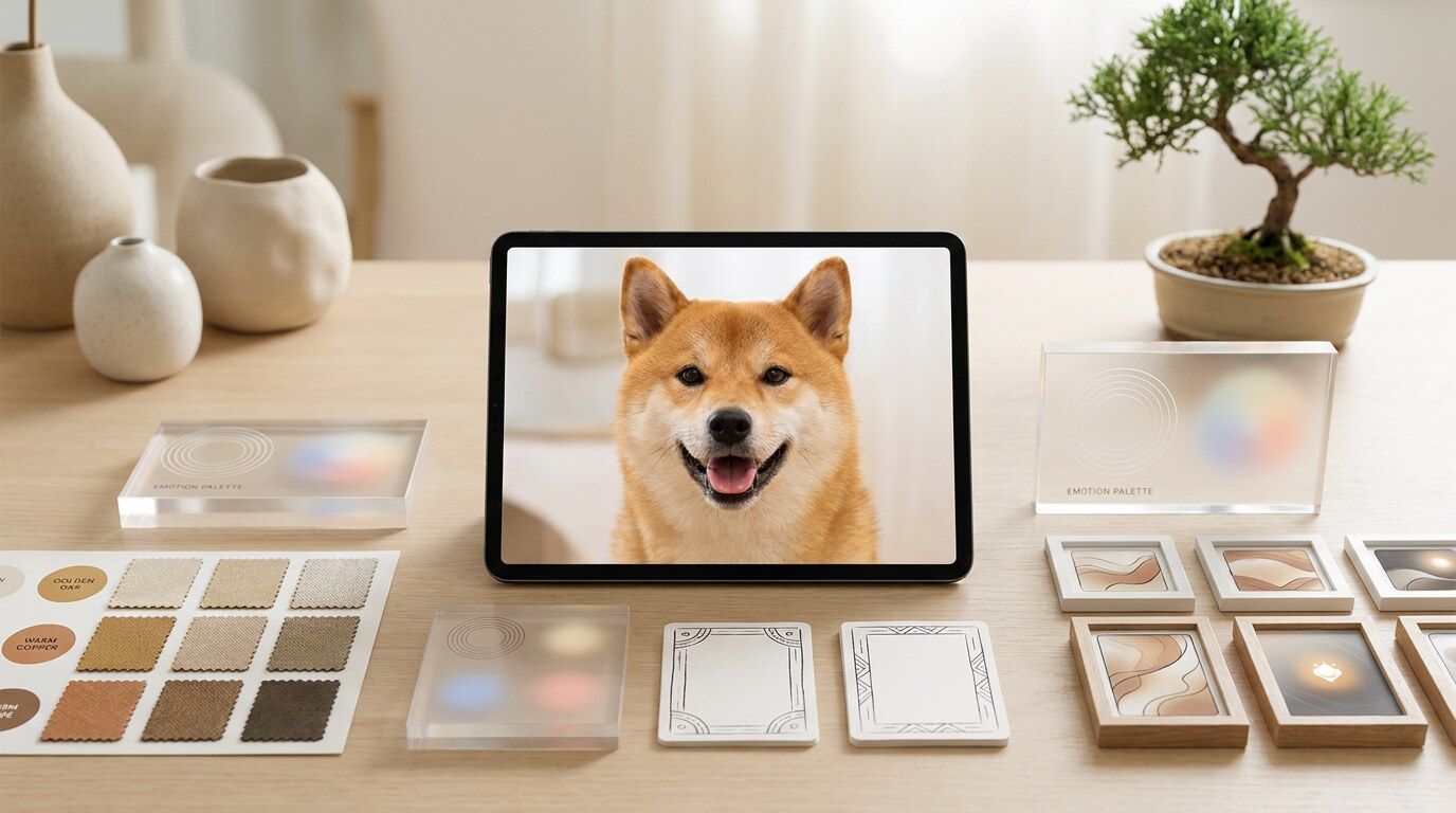 FilmoraのAI画像からプロンプト生成でうちの子写真をカード表現へ落とし込むイメージ