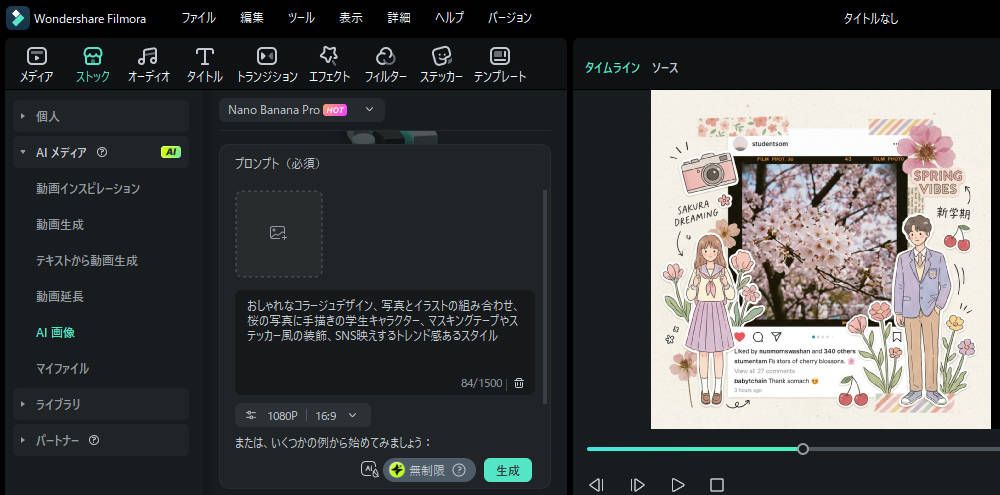 卒業イラストAI画像生成機能