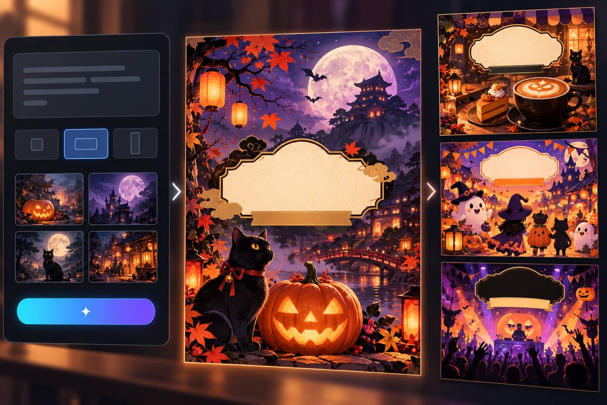 FilmoraのGPT Image 2でハロウィンポスター背景を生成