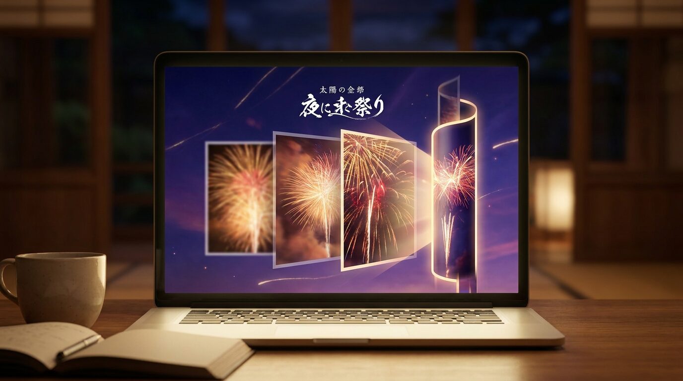 FilmoraのAI画像から動画生成で花火写真をショート動画化