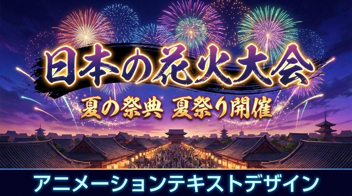 Filmoraのテキストアニメーションで花火大会告知を仕上げる