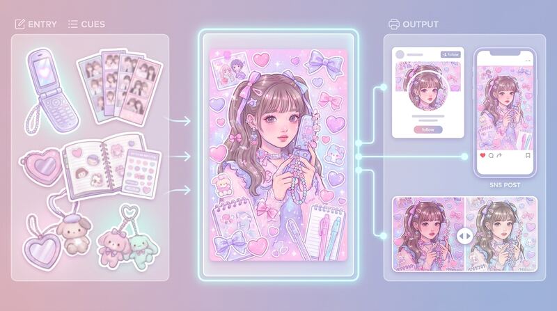FilmoraのAI画像生成で平成女児画像を作成