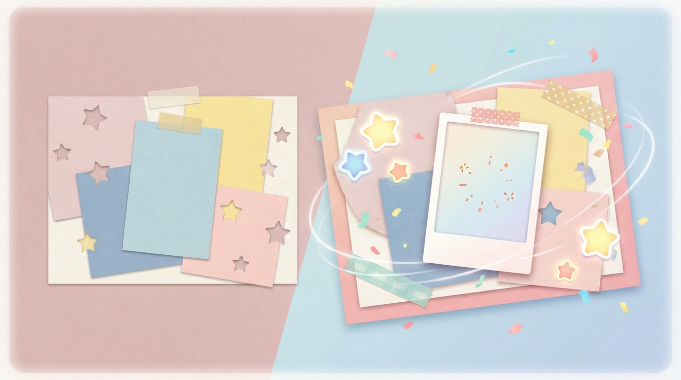 Filmoraで穴あけパンチ加工画像に文字や装飾を足して仕上げる