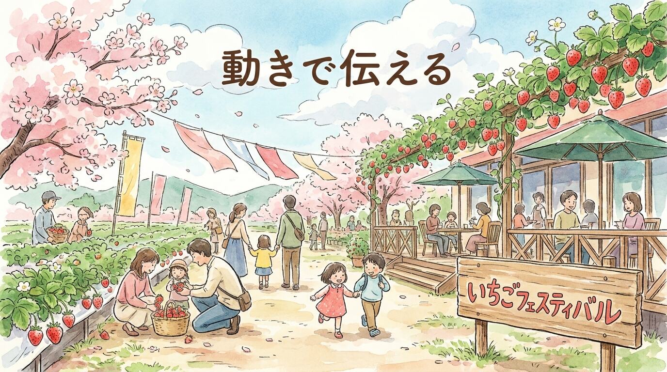 FilmoraのAI画像から動画生成でいちごイラストを動画化