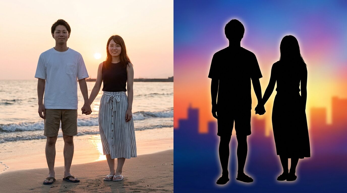 ペット写真を輪郭重視のシルエット画像にしたAI作例