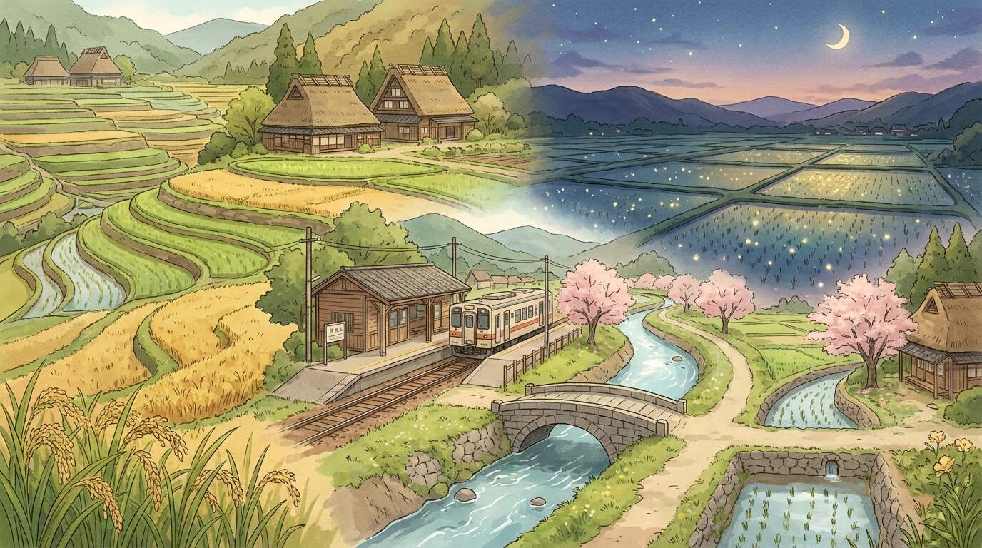 FilmoraのGPT Image 2で田舎風景イラストを生成するイメージ