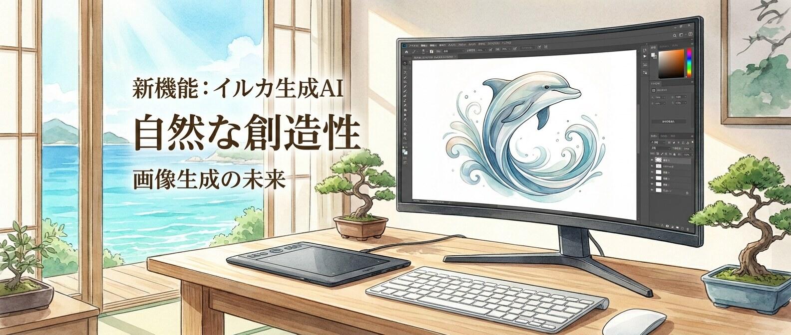 FilmoraのGPT Image 2でイルカイラストを作成