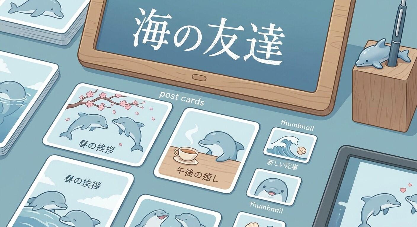 FilmoraのAIサムネイルエディターでイルカイラストを投稿向けに整理
