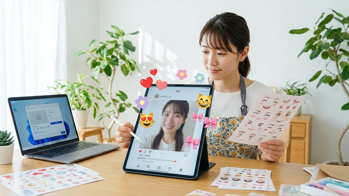 AIステッカー生成で顔隠しスタンプを作成