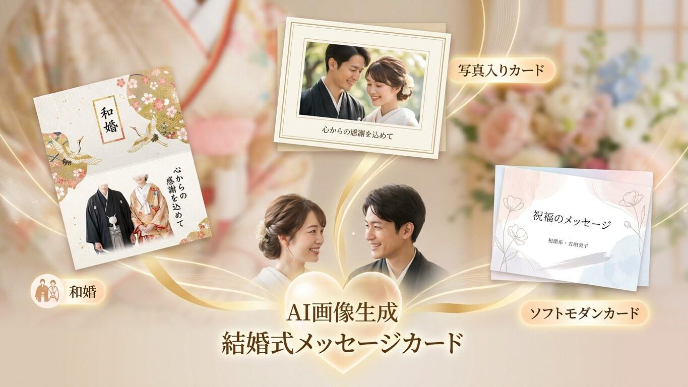 FilmoraのAI画像生成で結婚式メッセージカードの雰囲気を作り分ける