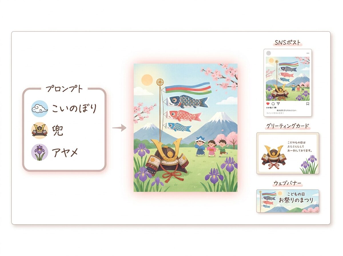 FilmoraのAI画像生成でこどもの日イラストを作る