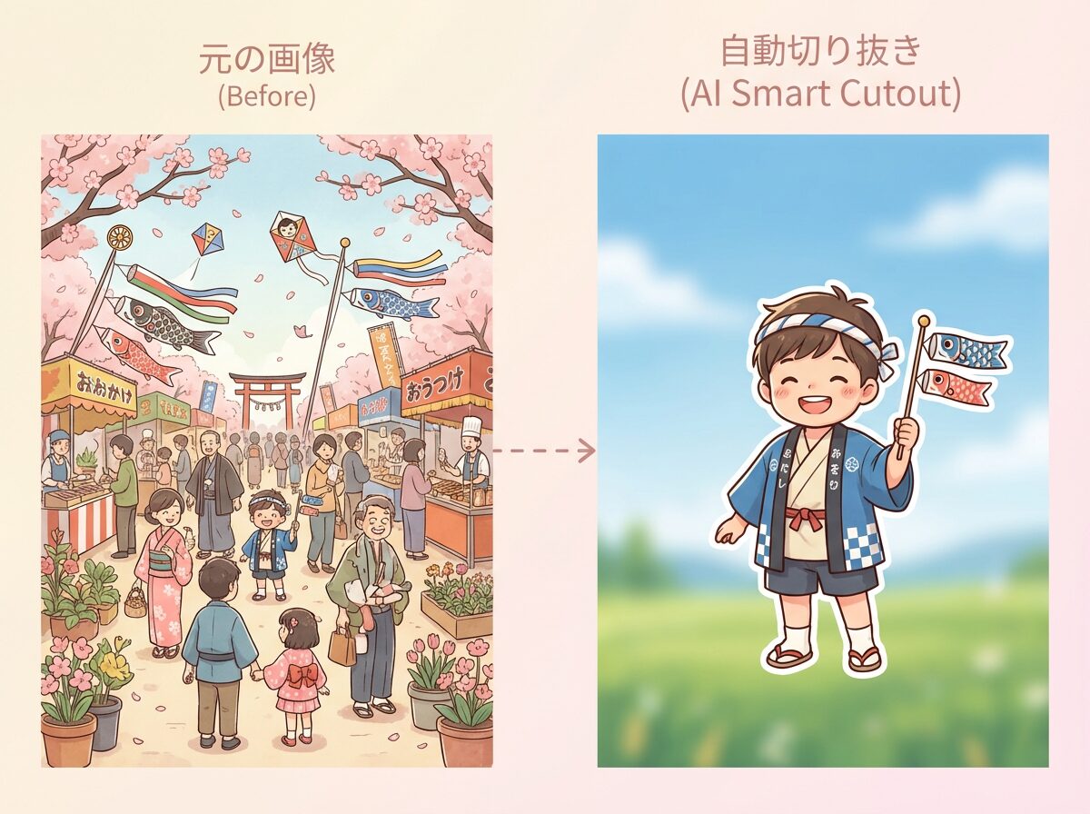 FilmoraのAIスマートカットアウトで主役を見せやすく整える