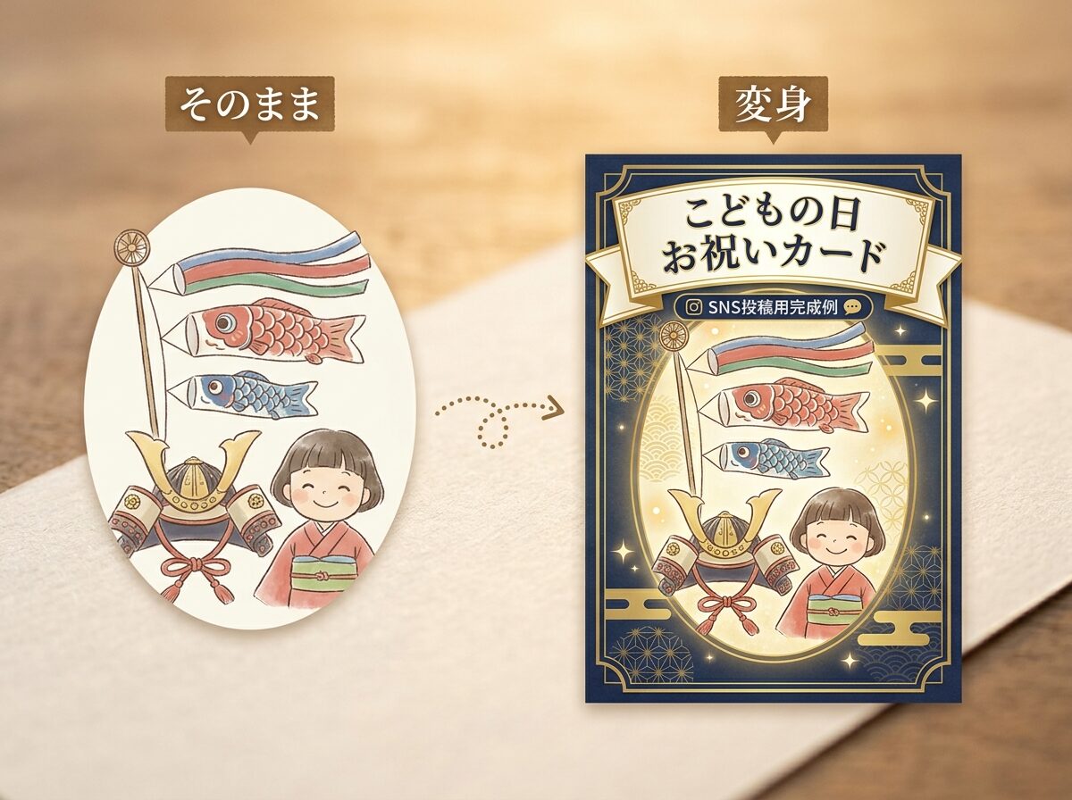 Filmoraでこどもの日写真にタイトルや見出しを入れて仕上げる