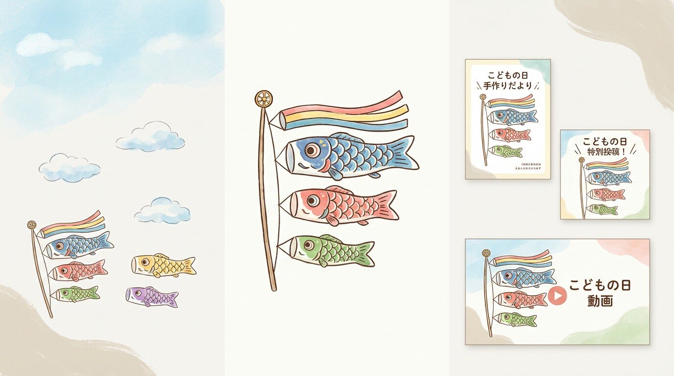 FilmoraのAI画像生成でかわいいこいのぼりイラストを作る