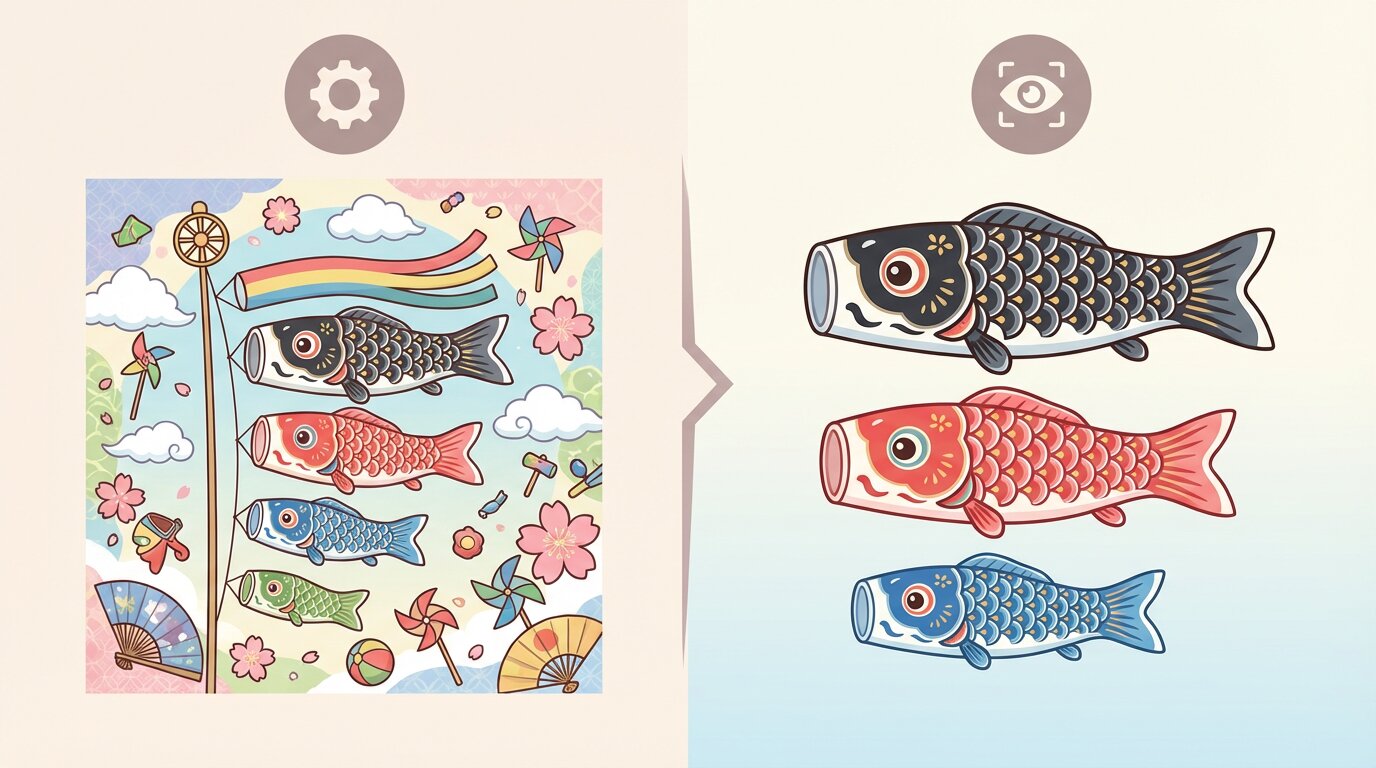 FilmoraのAIスマートカットアウトでこいのぼりを見やすく整える