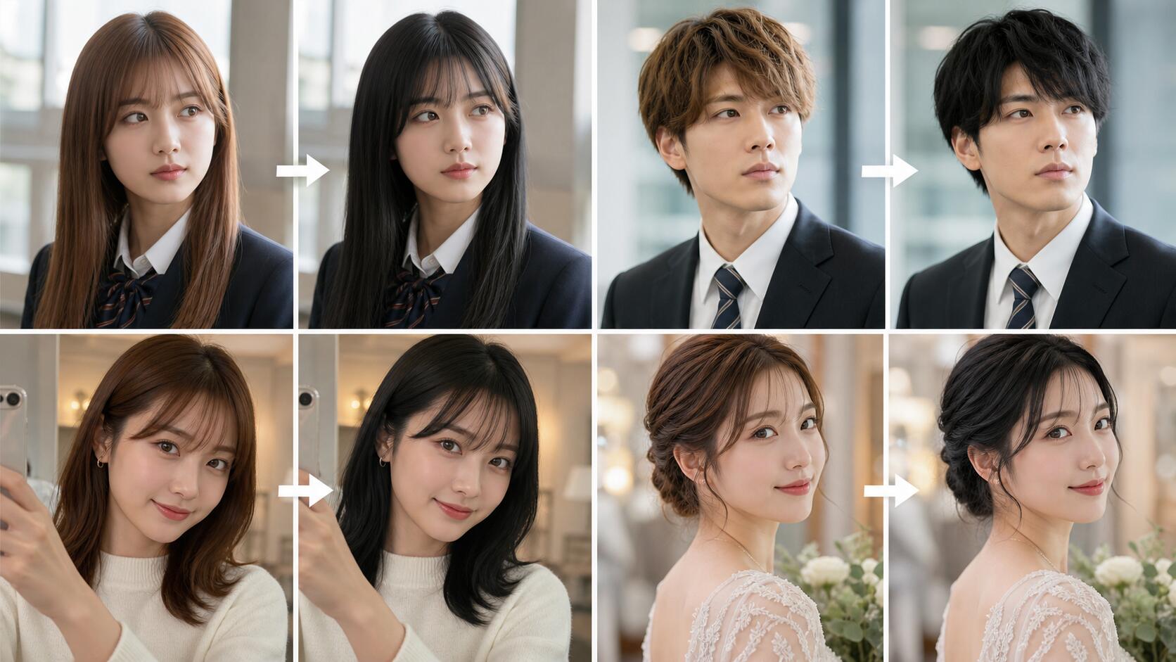 FilmoraのGPT Image 2で黒髪フィルター比較を用途別に作るイメージ