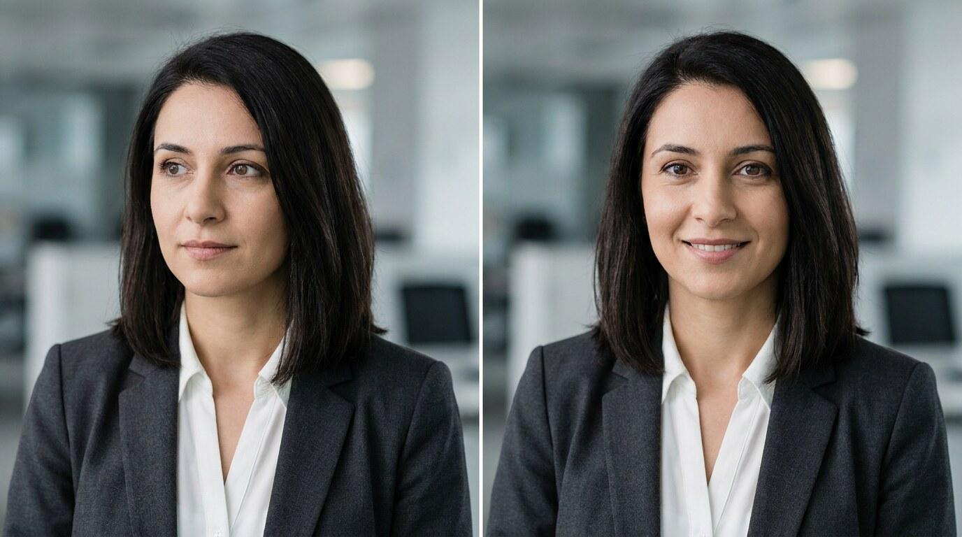 カメラ目線機能でLinkedInプロフィール写真の視線を整える