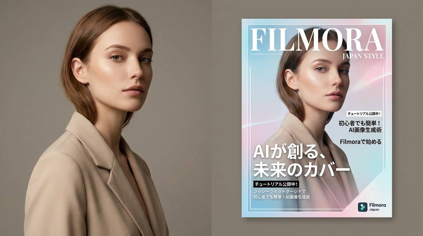 雑誌表紙風AI画像