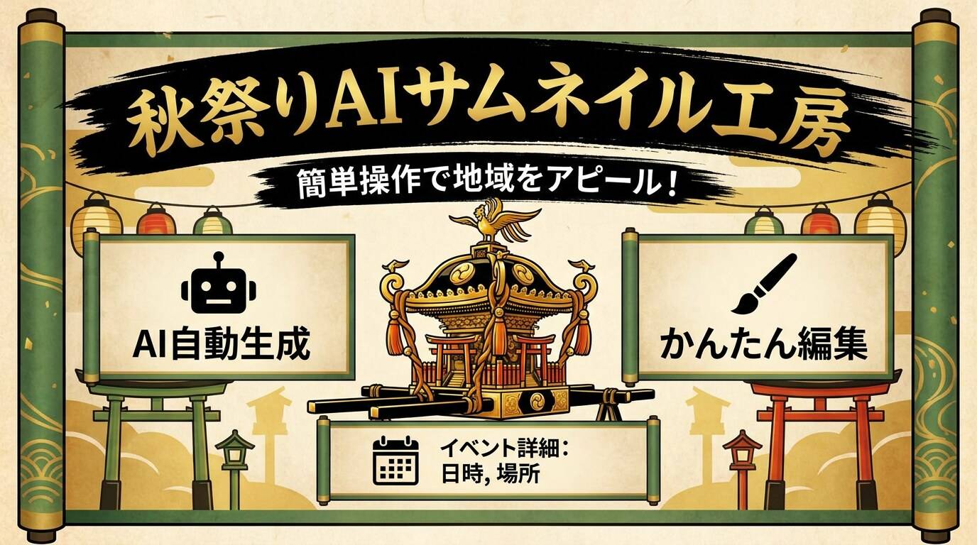 FilmoraのAIサムネイルエディターで神輿告知を整える