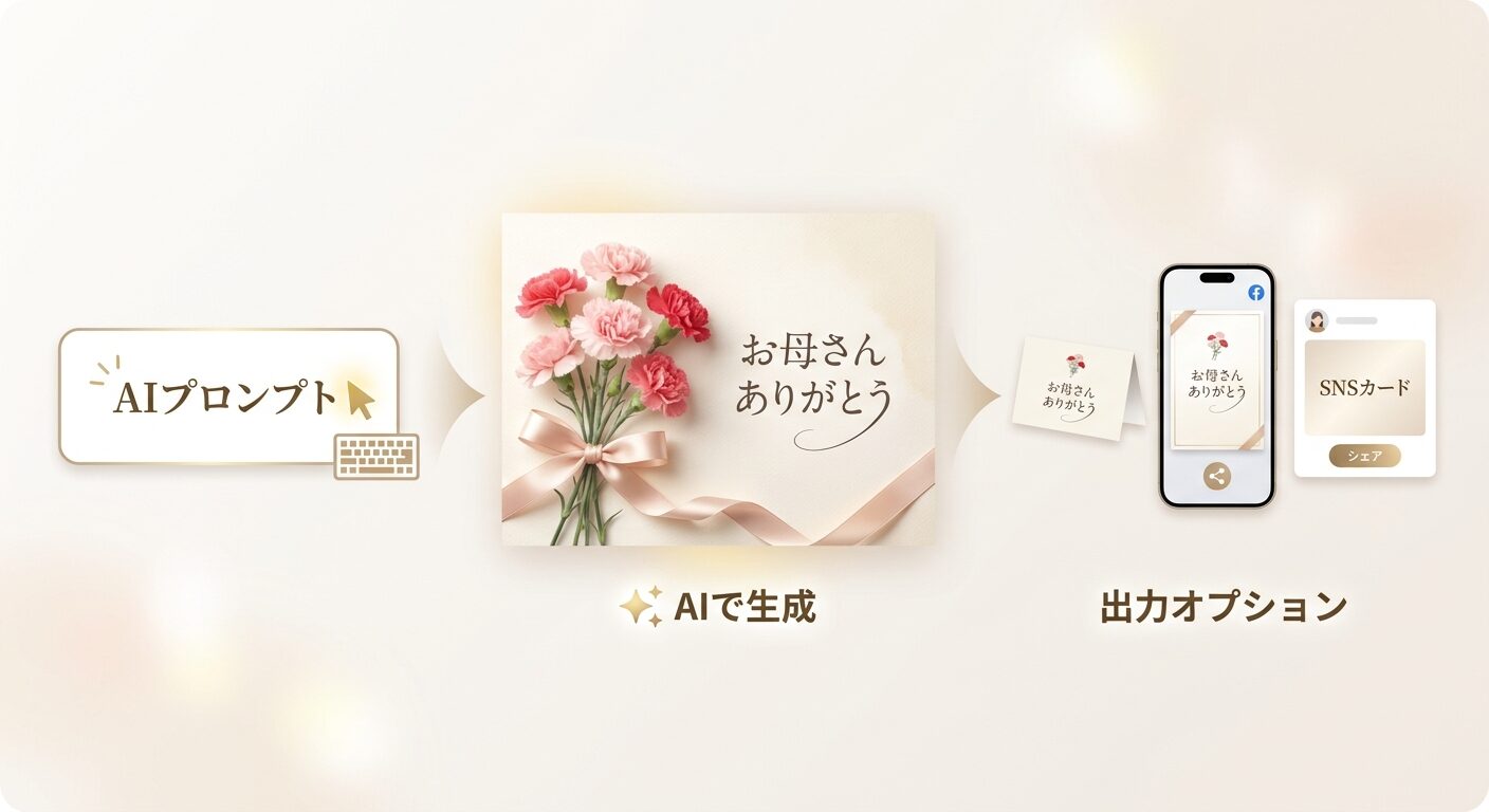 FilmoraのAI画像生成で母の日メッセージカードを作る