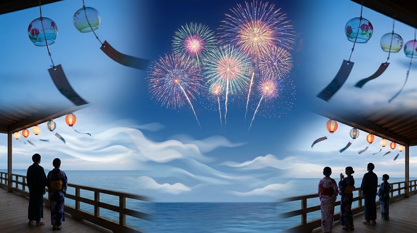 FilmoraでAI画像から動画生成を使って夏イラストを動かすイメージ