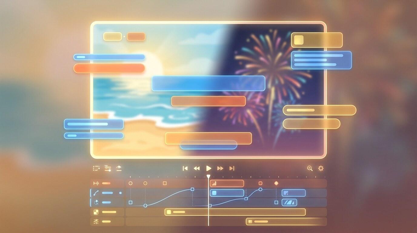 夏の思い出動画にテキストを重ねるテキストアニメーション機能