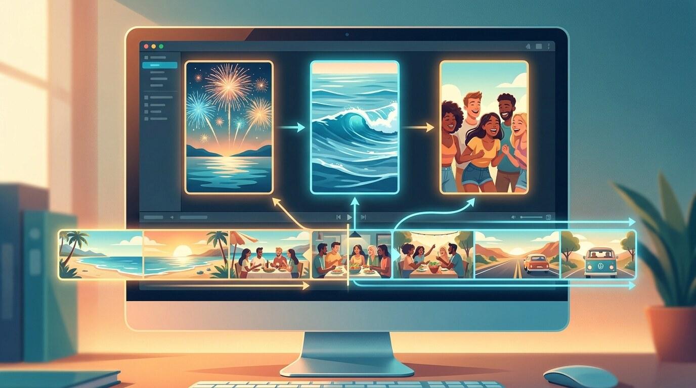 夏の思い出素材をショート動画に編集するYouTubeショート機能