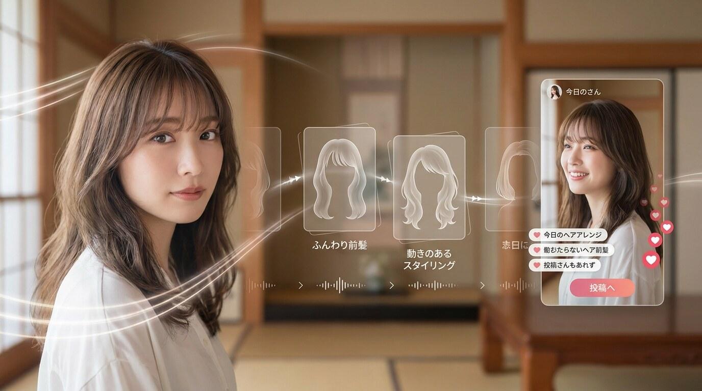 FilmoraのAI画像から動画生成で前髪診断画像を動画化