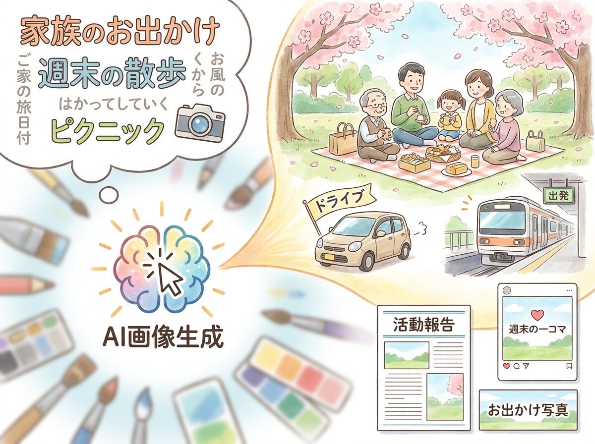 FilmoraのAI画像生成でおでかけイラストを作る