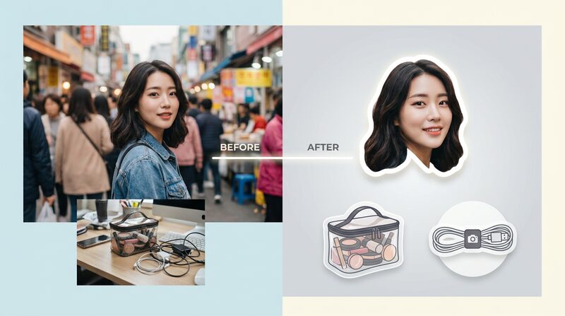 FilmoraのAIスマートカットアウトで顔をきれいに見せる