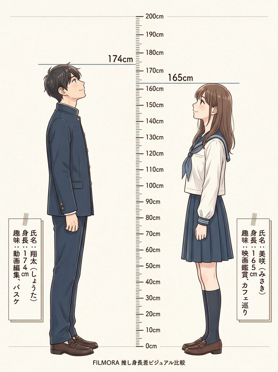 韓国っぽい身長差