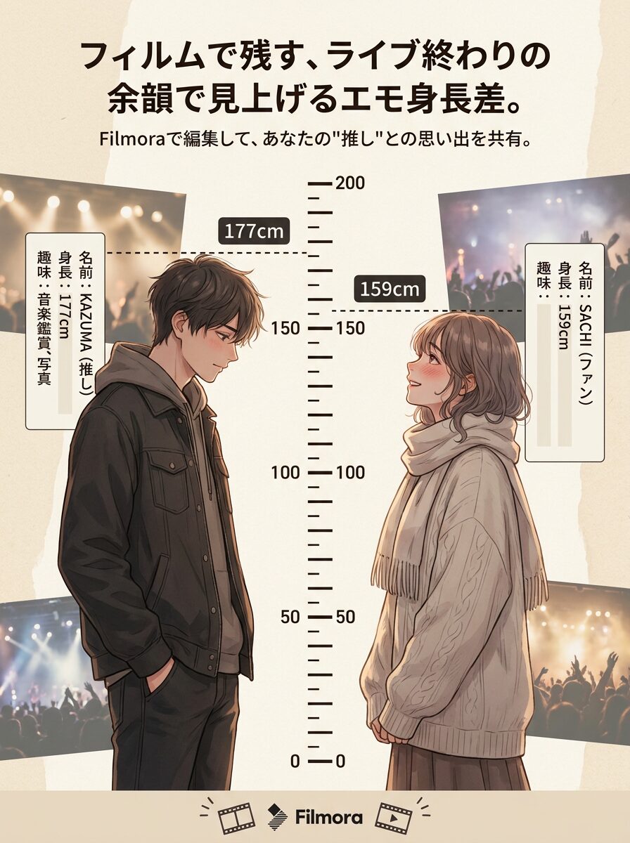推しとの身長差AI画像の例