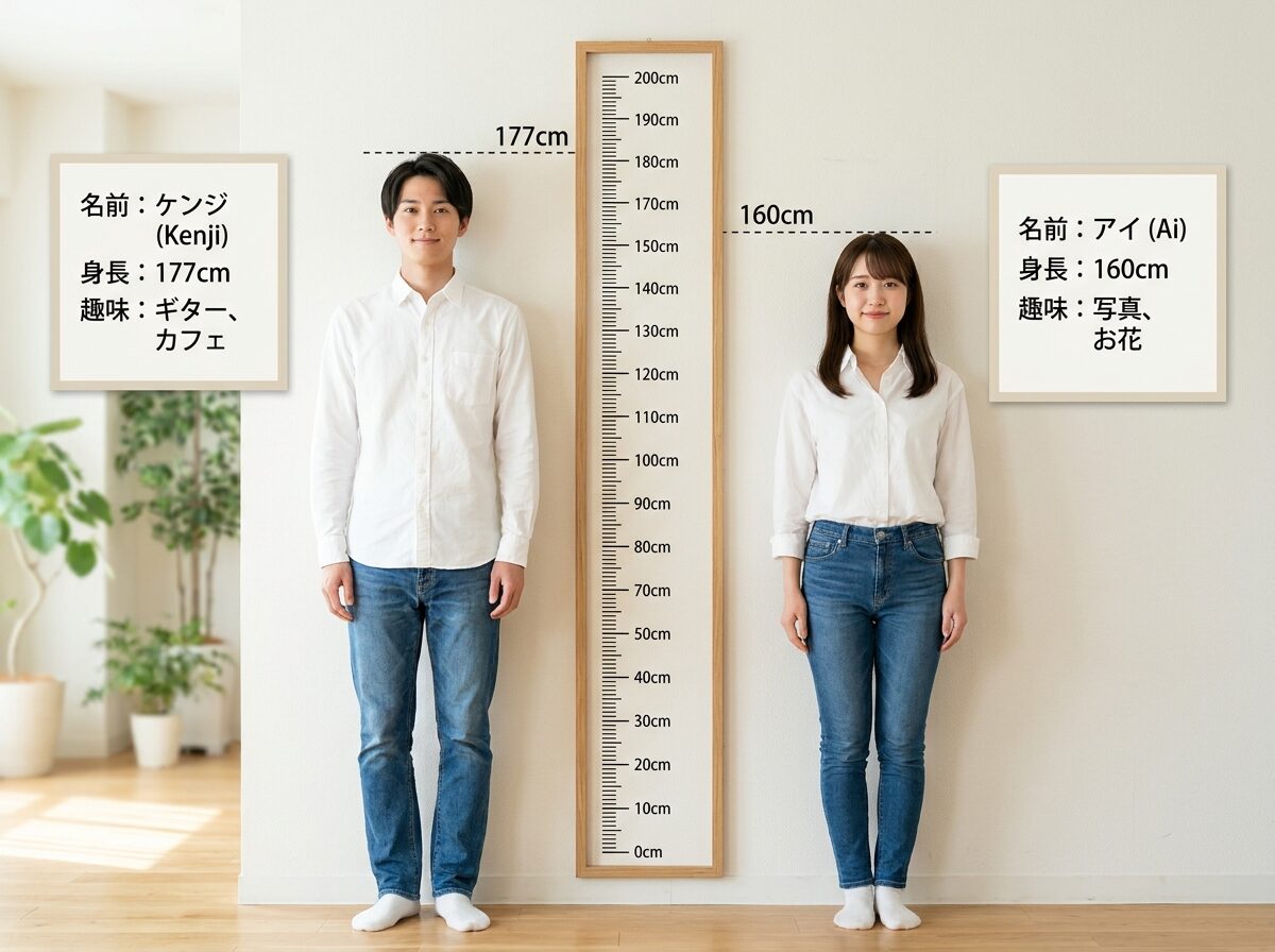 身長差AI画像の構図比較