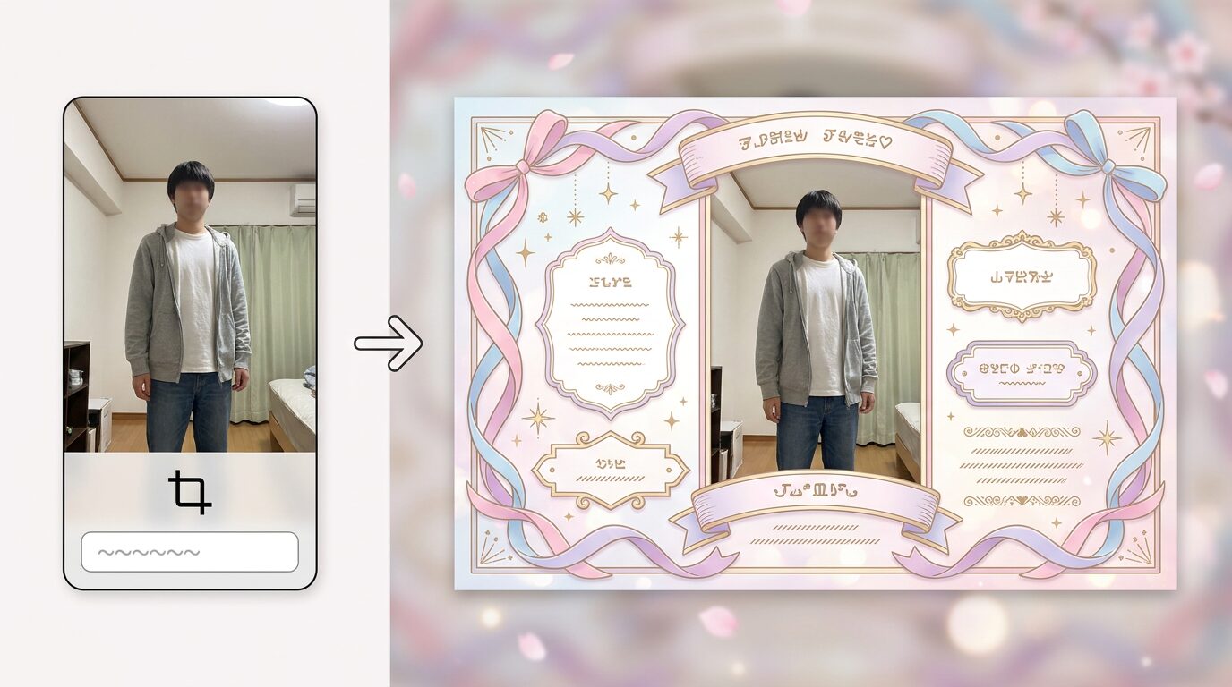 Filmoraのタイトル編集で推し活画像を仕上げるイメージ