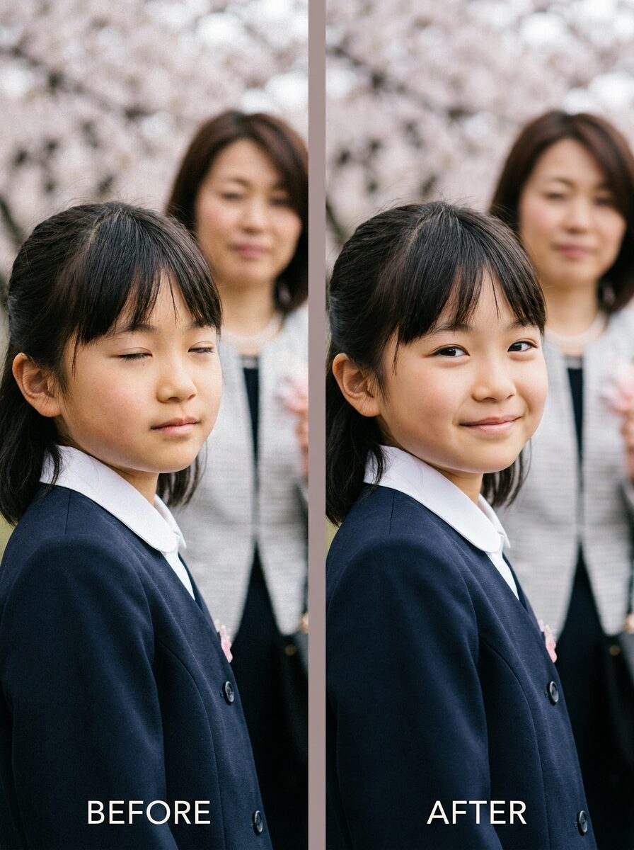 SNSアイコン向けの開き目写真例