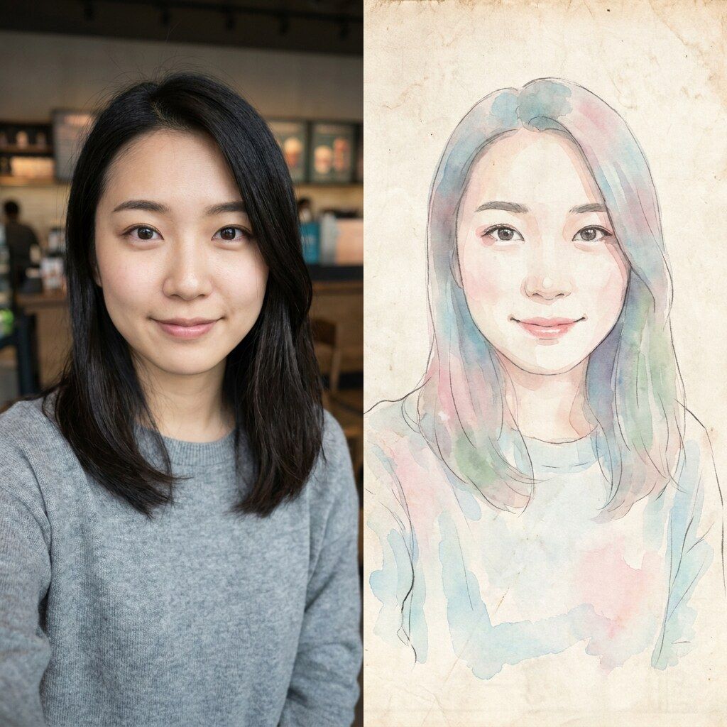 写真を水彩画風に