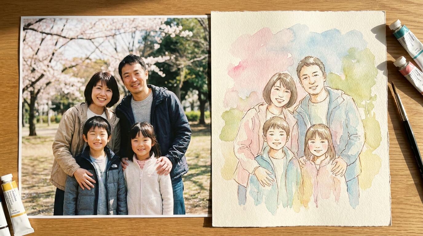 写真を水彩画に