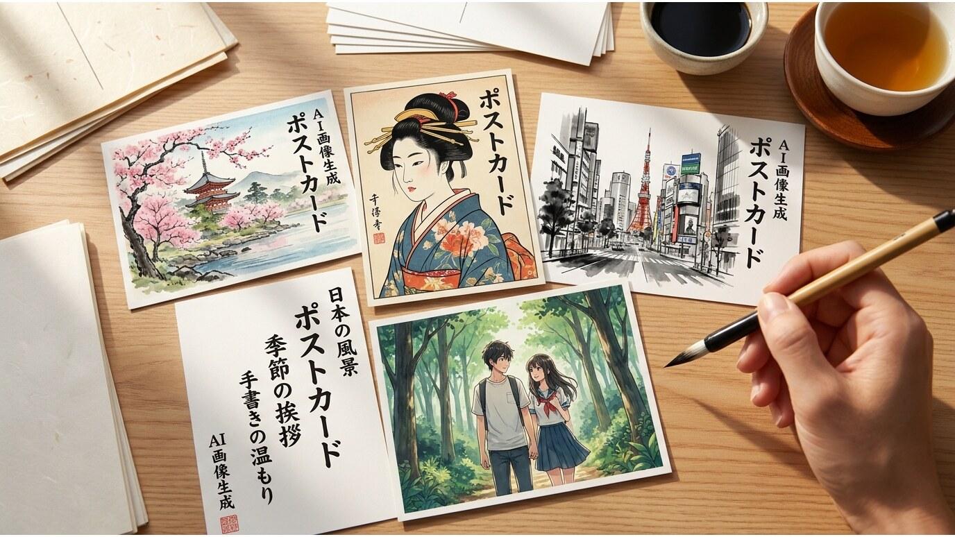 FilmoraのAI画像生成でポストカード素材を作成