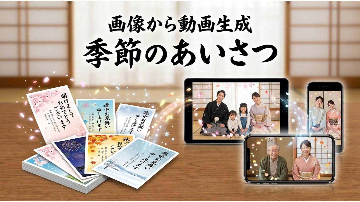 Filmoraの画像から動画生成で季節のあいさつポストカードを動画化