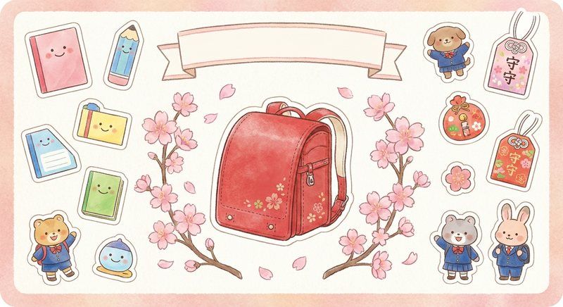 Filmoraでランドセルイラストの文字入れ・装飾追加