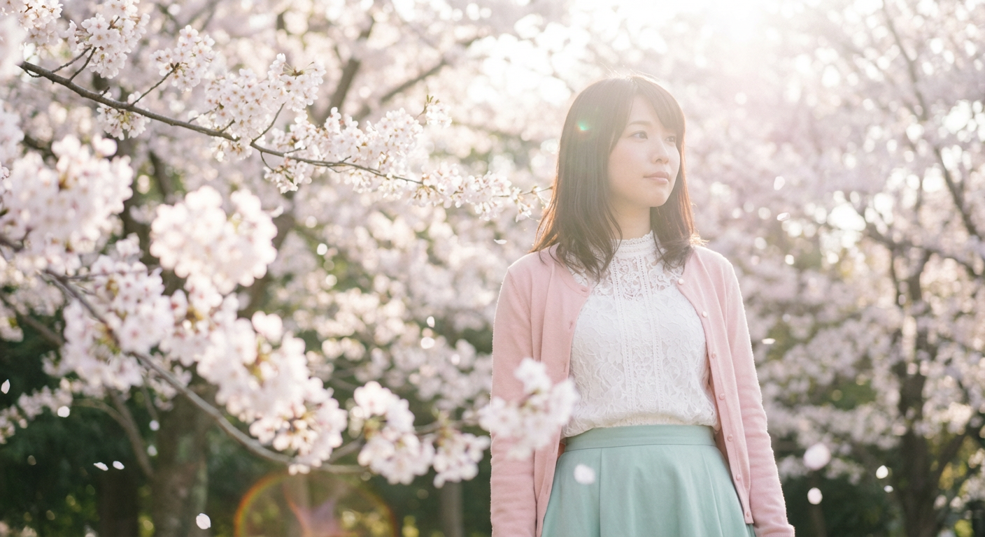 桜ポートレートプロンプト
