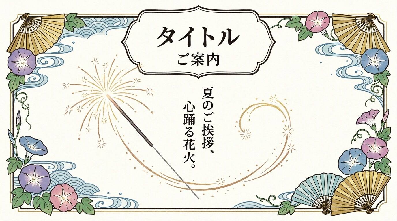 Filmoraのプリセットテンプレートで線香花火の告知カードを仕上げる