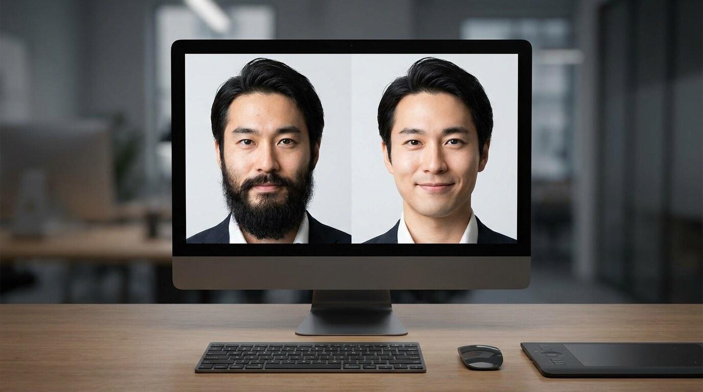 FilmoraのGPT Image 2で写真の髭を自然に消す